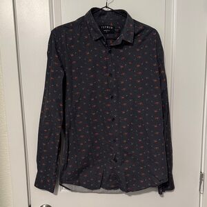 Topman Dark Shirt with red floral Accents